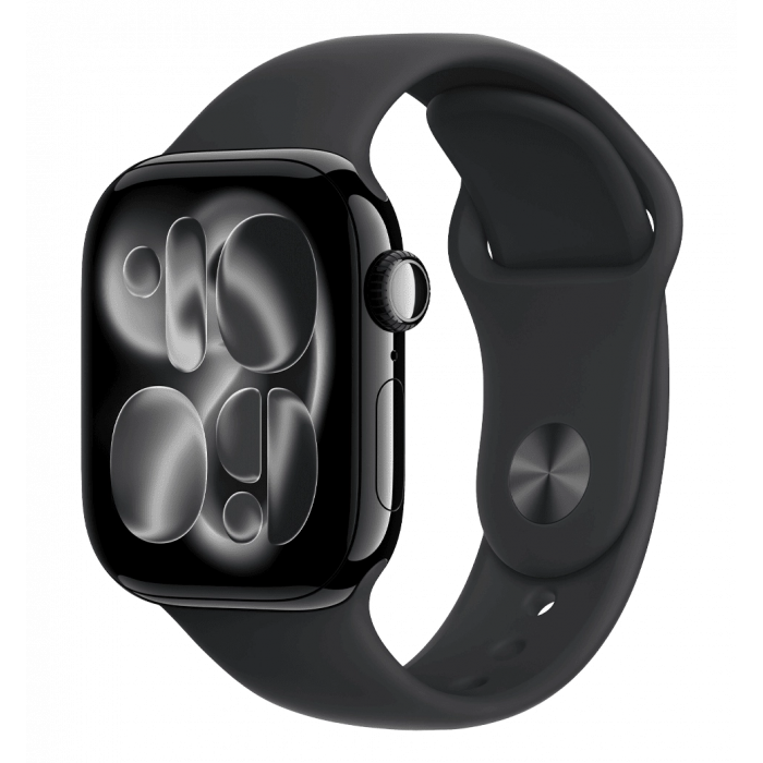 Apple Watch Series 11 GPS 46mm Jet Black Aluminium Case with Black Sport Band - M/L (MEUX4)