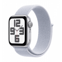 Apple Watch SE 2 2024 44mm Silver Aluminium Case with Blue Cloud Sport Loop (MXET3)