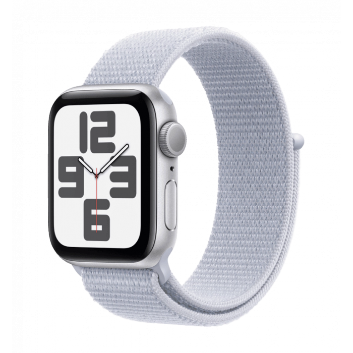 Apple Watch SE 2 2024 44mm Silver Aluminium Case with Blue Cloud Sport Loop (MXET3)