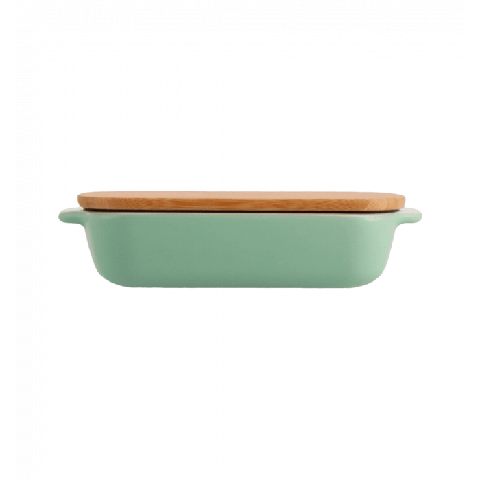 Baking dish with a lid KitchenAid porcelain, 24.1×15×6 cm, 0.9 l, pistachio color (CC007424-001)